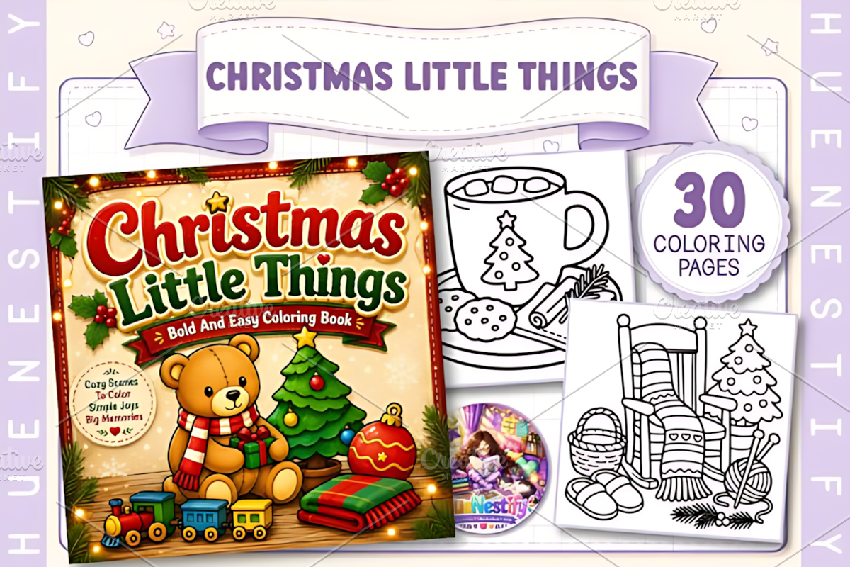 Christmas Little Things Coloring, a Seasonal Illustration by Design Station (Photo 1 of 3)