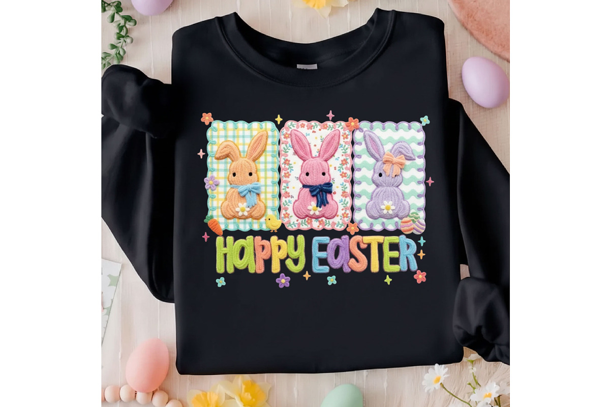 Faux Yarn Happy Easter Png, an Illustration by Designking (Photo 5 of 6)