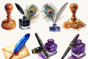 Vintage Stationery Clipart Bundle, an Object Illustration by Design Scotch (Thumbnail 2 of 8)