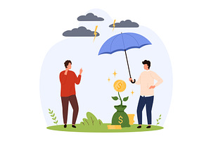 Business Protecting Savings plan, a Finance Illustration by Flashvector