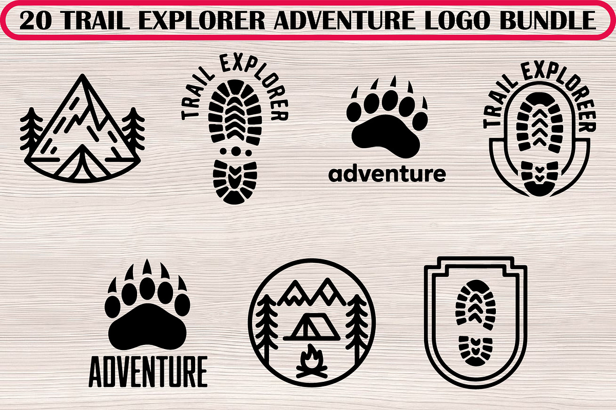 20 Trail Explorer Adventure Logo Set, a Decorative Illustration by Artivon (Photo 1 of 4)