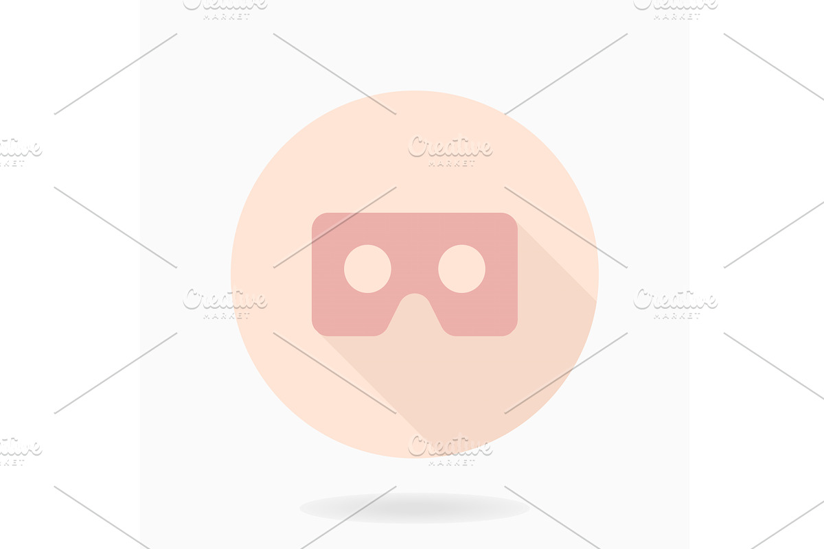Fine Flat Icon With VR Logo, an Icon by FineArtStudio (Photo 1 of 3)