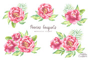 Watercolor Peonies set, a Decorative Illustration by BrushArtDesigns (Thumbnail 4 of 9)