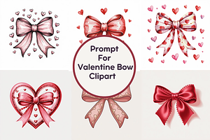 Prompt for Valentine Bow Clipart, a Graphic by Milano Creative