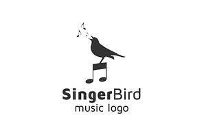 Singing Bird For Music Vocal Logo