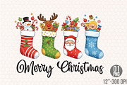 Merry Christmas,Winter Clipart, an Illustration by Designking (Thumbnail 1 of 4)