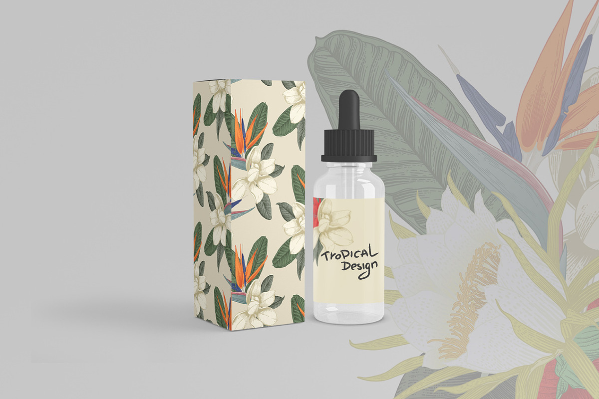 Tropical flowers. VECTOR, a Pattern Graphic by ollalya (Photo 6 of 8)