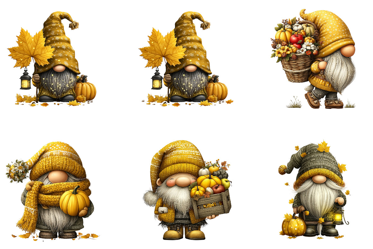 Whimsical Autumn Gnome Clipart, a Seasonal Illustration by CreationArt (Photo 2 of 6)