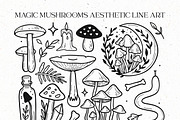 Magic mushrooms line art, a Food Illustration by harmonia_green_art (Thumbnail 7 of 11)