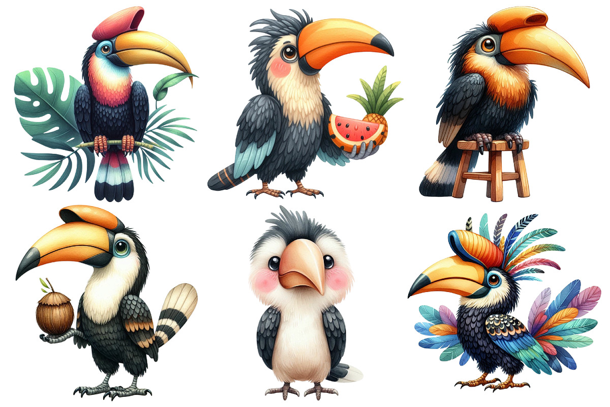 Hornbill Bird Clipart, an Illustration by Pixels.Craft (Photo 3 of 7)