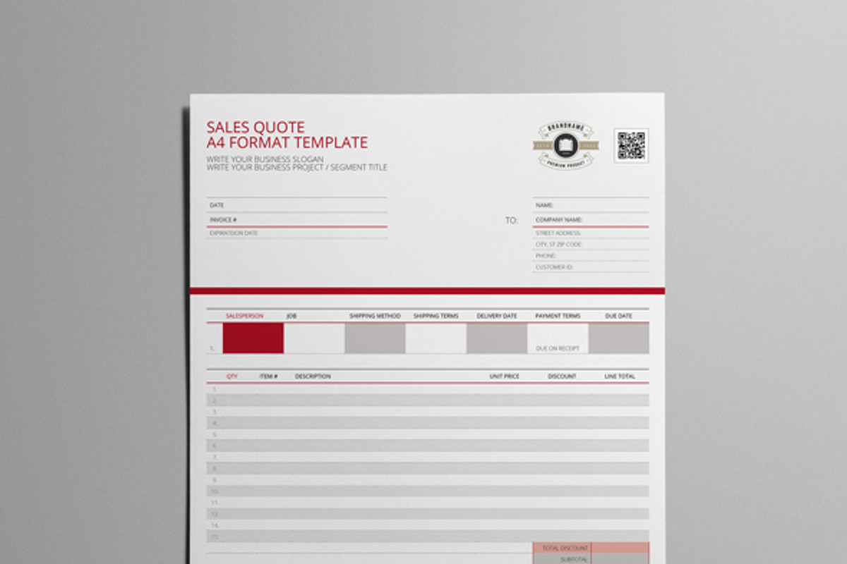 Sales Quote A4 Format Template, a Templates & Theme by Keboto
