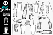 Hand drawn outline cold drinks, a Food Illustration by MuzaInspires (Thumbnail 2 of 2)