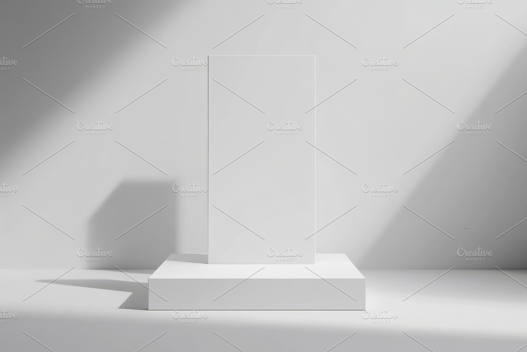 White Blank Display Platform Minimal, a Background Photo by Pixeness Studio