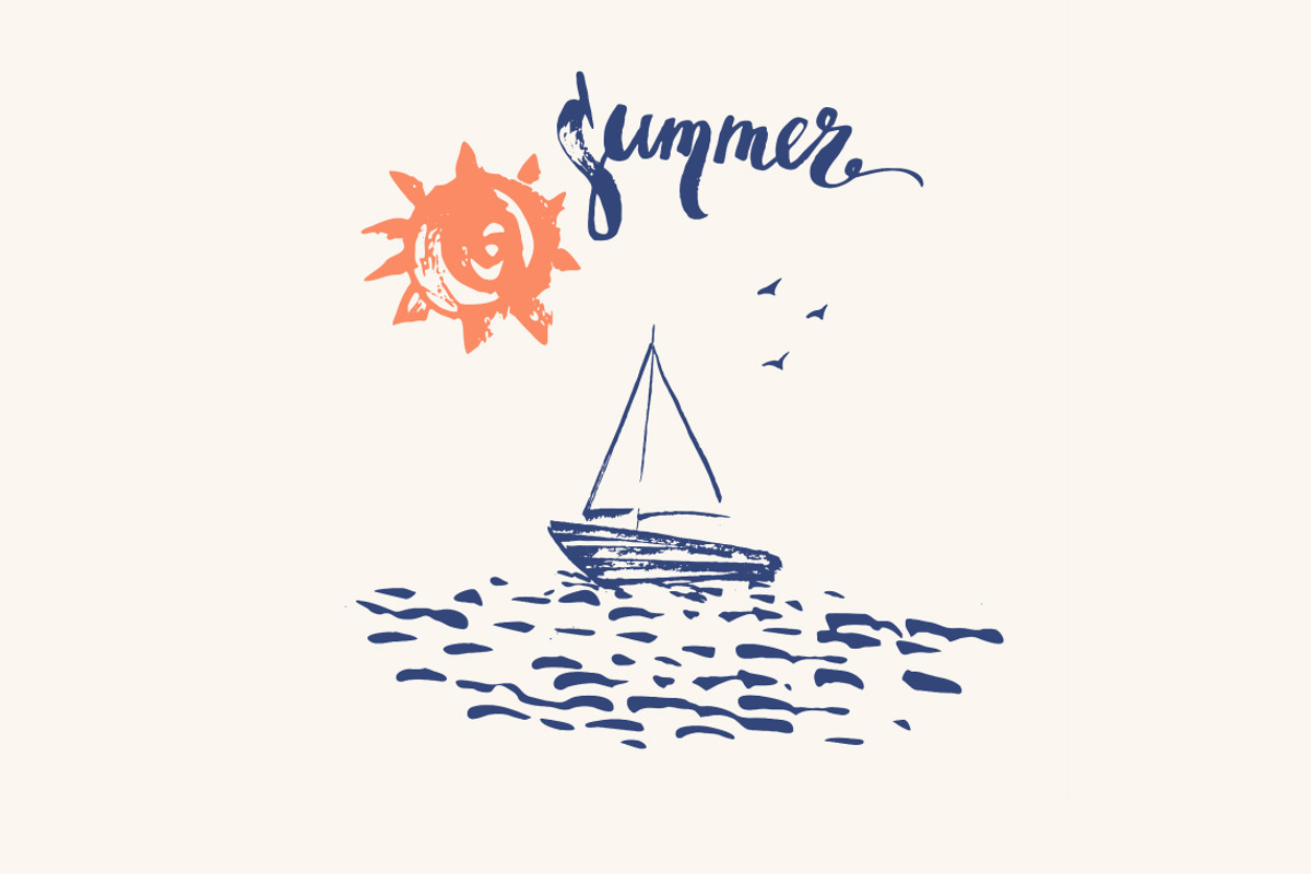 Beach scenes set, a Seasonal Illustration by katya.bogina (Photo 5 of 6)