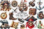 Watercolor Pirate Clipart Bundle, an Illustration by Designking (Thumbnail 1 of 4)