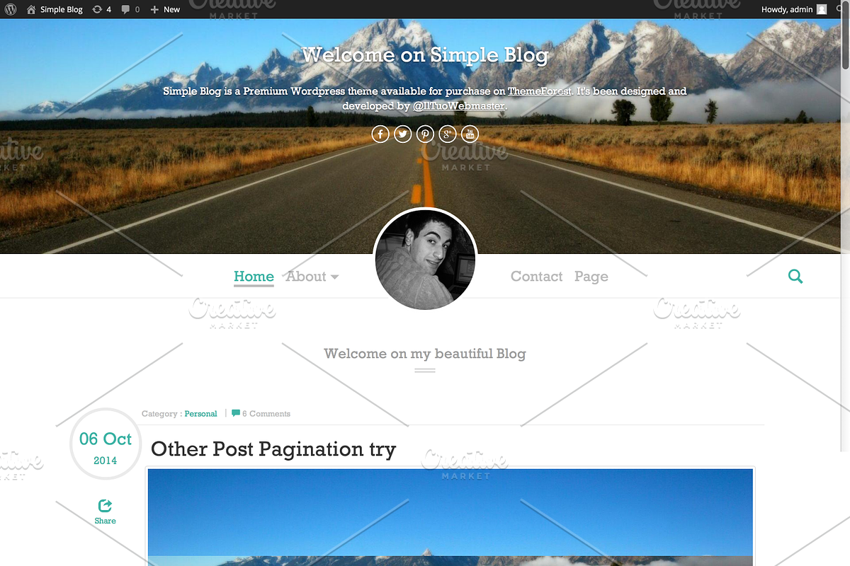 Simple Blog - Tumblr Style WP Theme, a WordPress Template by IlTuoWebmaster (Photo 4 of 4)