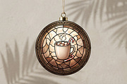 Stained Glass Hot Cocoa Ornament, a Seasonal Illustration by CrexoraLab (Thumbnail 3 of 3)