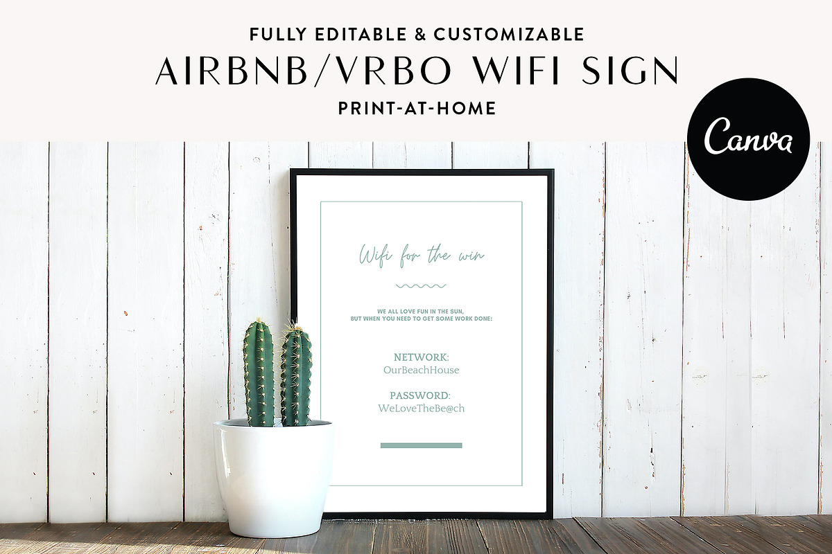 Beach House Wifi Sign - Airbnb Hosts, a Templates & Theme by Kin Studio (Photo 1 of 5)