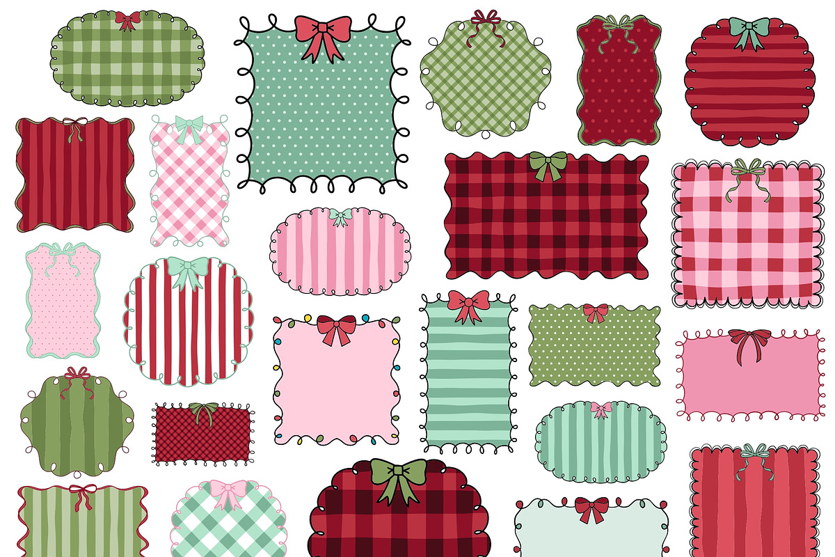 Christmas Doodle Frames PNG SVG, a Seasonal Illustration by Huckleberry Hearts (Photo 2 of 3)