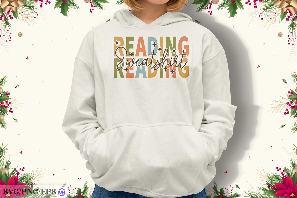 Retro Reading Sweatshirt SVG PNG, a Graphic by mh_arif (Photo 1 of 4)