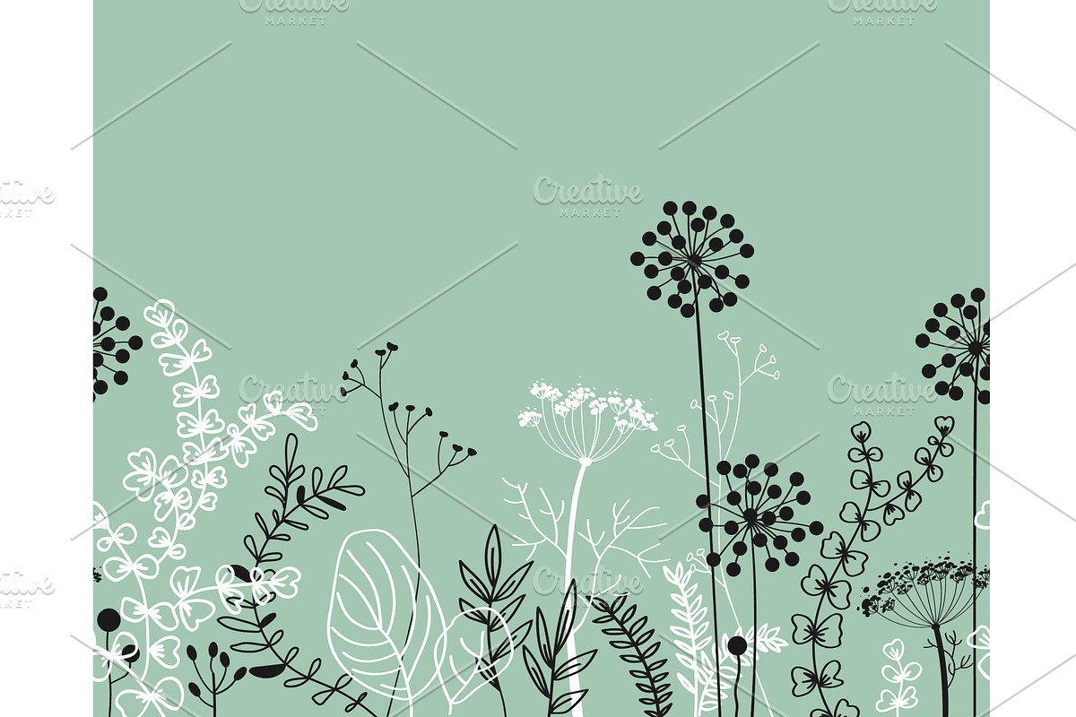 Seamless border with doodle forest, an Object Illustration by Toltemara