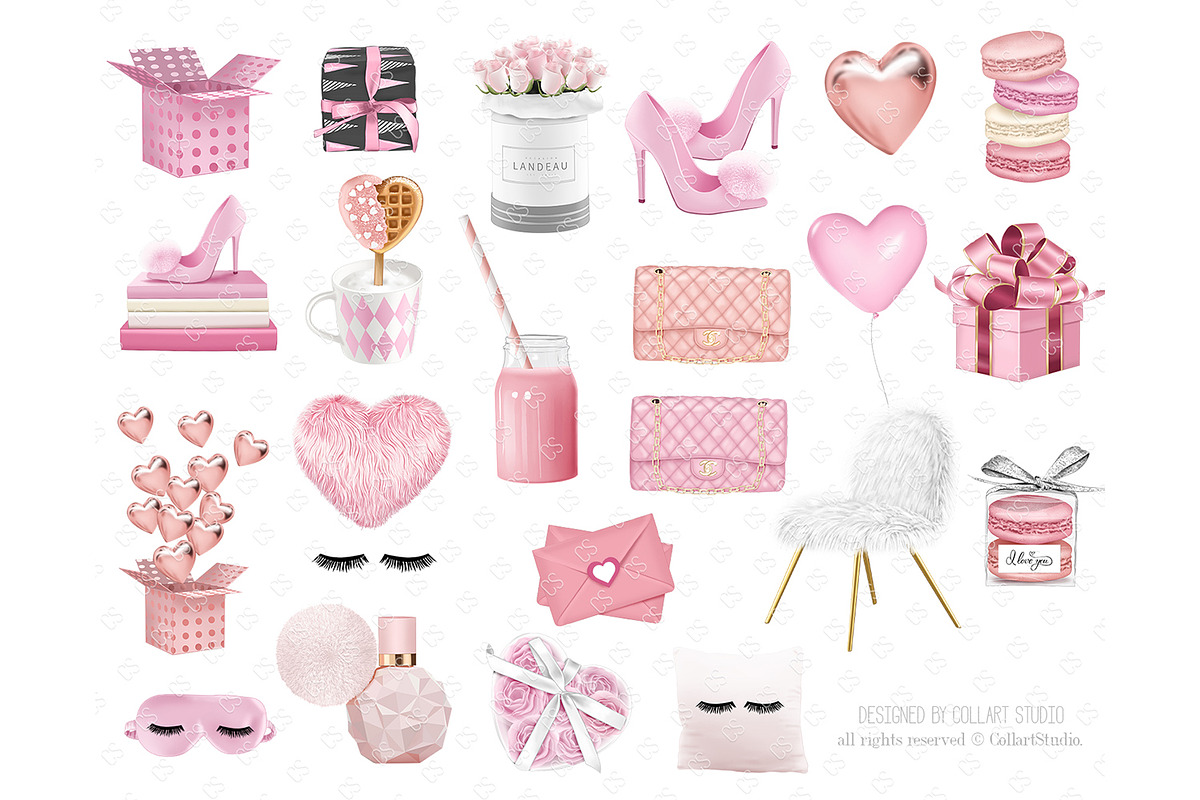 Valentine Day clip art, Romantic, an Illustration by Collart Studio (Photo 3 of 10)