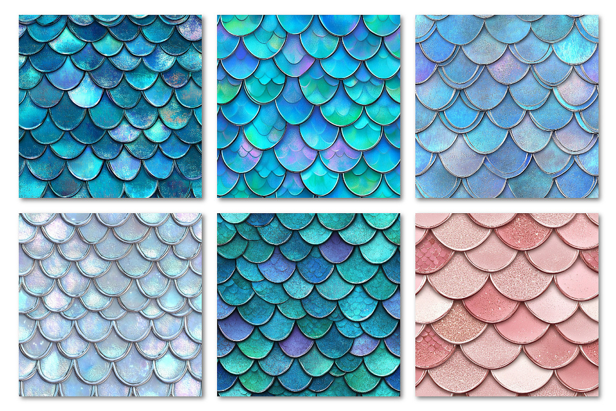 Shining Mermaid Scales Digital Paper, a Texture Graphic by Dream Creation (Photo 6 of 6)