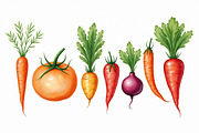 Watercolor Vegetable Clipart Bundle, a Graphic by Creativeshirt (Thumbnail 8 of 14)