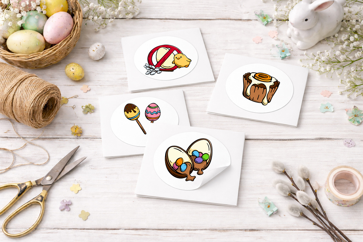 Vegan Easter & Desserts | Vector Set, an Object Graphic by Design by Irihaha (Photo 3 of 7)