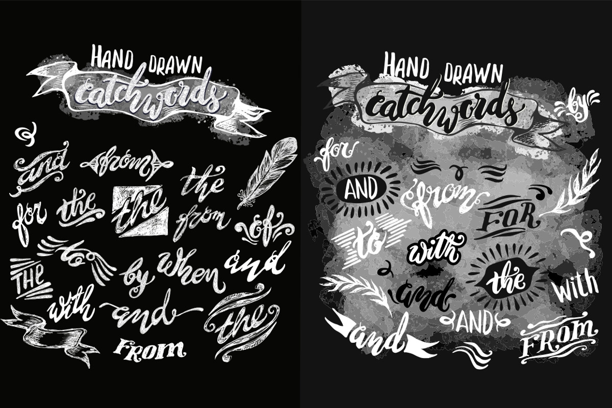 Vector Hand Drawn Catchwords, an Illustration by Seamless and more stuff (Photo 4 of 5)