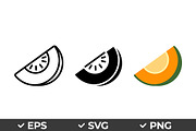 Cantaloupe Slice Vector Icons, an Object Graphic by Artonix (Thumbnail 1 of 3)