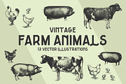 FARM ANIMALS | 13 Vectors, an Animal Illustration by Britt & Kit (Thumbnail 1 of 2)