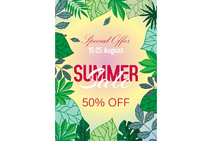 Summer Sale Tropical Poster With