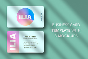 Business card Template & 3 Mock-up