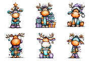Funny Christmas Reindeer Clipart, an Illustration by SinaCreation (Thumbnail 4 of 11)
