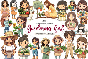 Gardening Girl Sublimation Bundle, an Illustration by CreationArt