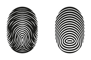 Two unique fingerprint patterns, an Object Graphic by Billah Hub