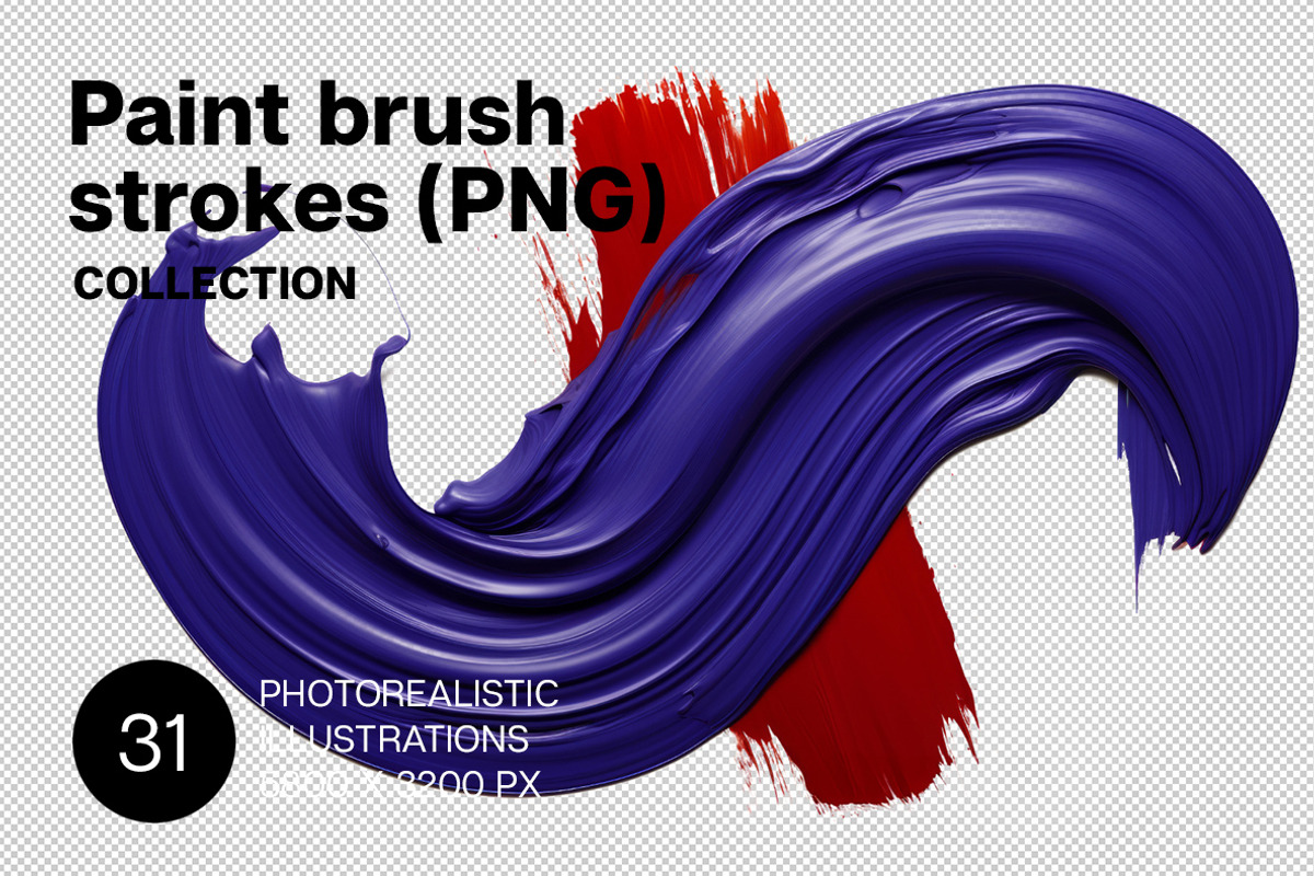 Paint brush strokes. 31 images, a Decorative Illustration by Handmadefont (Photo 1 of 10)