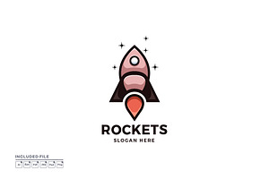 Rocket Mascot Cartoon Logo Vector