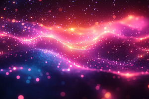 Colorful cosmic waves illustrate the, a Photo by Tanuart