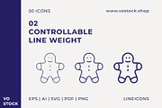 50 Christmas Icons, an Outline Icon by vo.stock (Thumbnail 4 of 6)