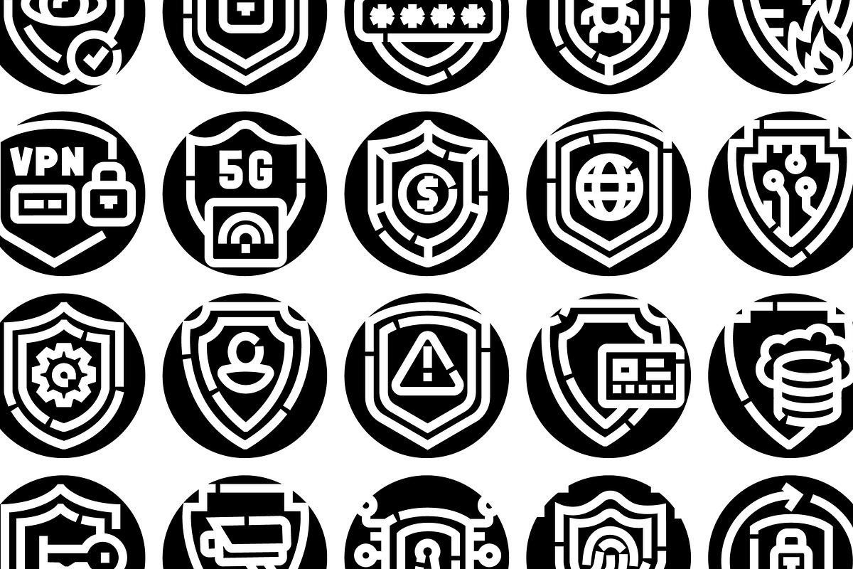 Cybersecurity safeguard shield icons, an Object Graphic by pikepicture (Photo 3 of 3)