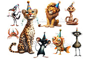 112 Whimsical Quirky Pets Clipart, an Animal Illustration by Art Paradise Studios (Thumbnail 7 of 9)