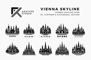 Vienna Skyline Icon Vector, an Icon by Akatype Studio