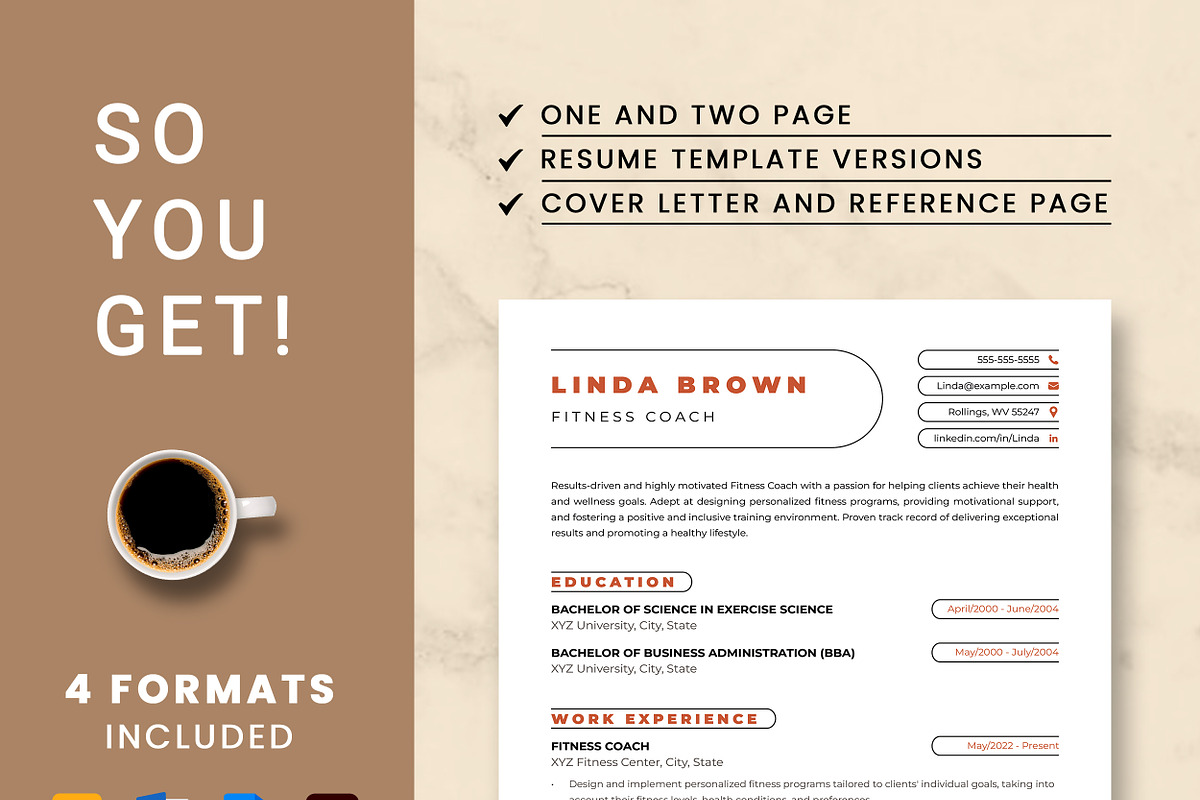 Fitness Coach Resume Template, a Resume Template by ResumeInventor (Photo 8 of 9)