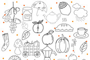 Fall doodles vector art collection, a Seasonal Illustration by Oleksandra Illustrates (Thumbnail 2 of 9)