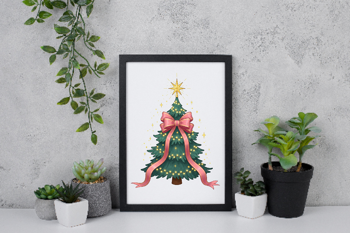Coquette Pink Bow Christmas Tree PNG, an Illustration by Daily.Designs (Photo 5 of 5)