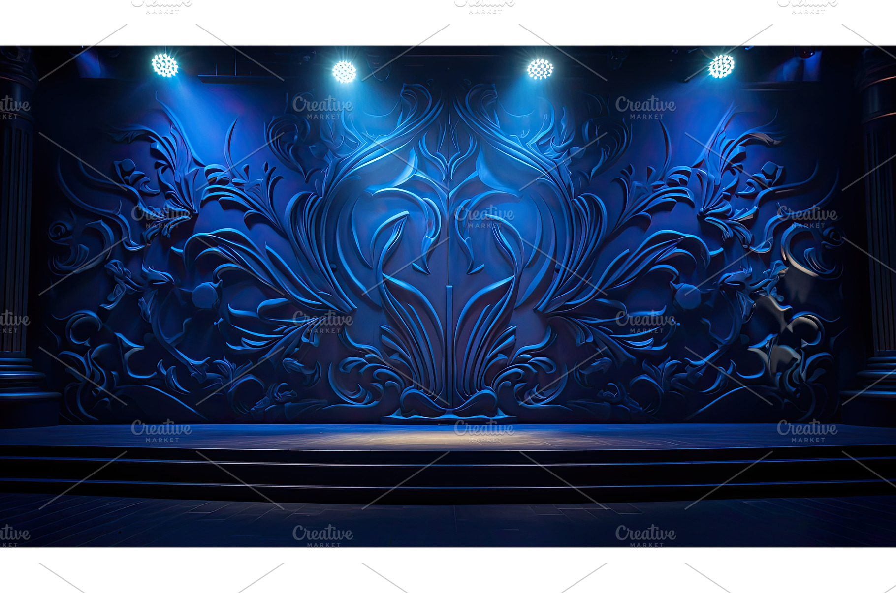 performance stage lights blue ai, a Technology Photo by pikepicture