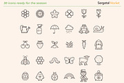 Spring and Easter Outline Icons, an Outline Icon by Sargatal (Thumbnail 2 of 4)