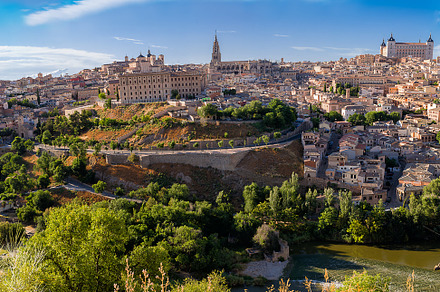 Panoramic shot of the city of Toledo with the Tagus river (Spain, an Architecture Photo by Angelo D'Amico Photograph